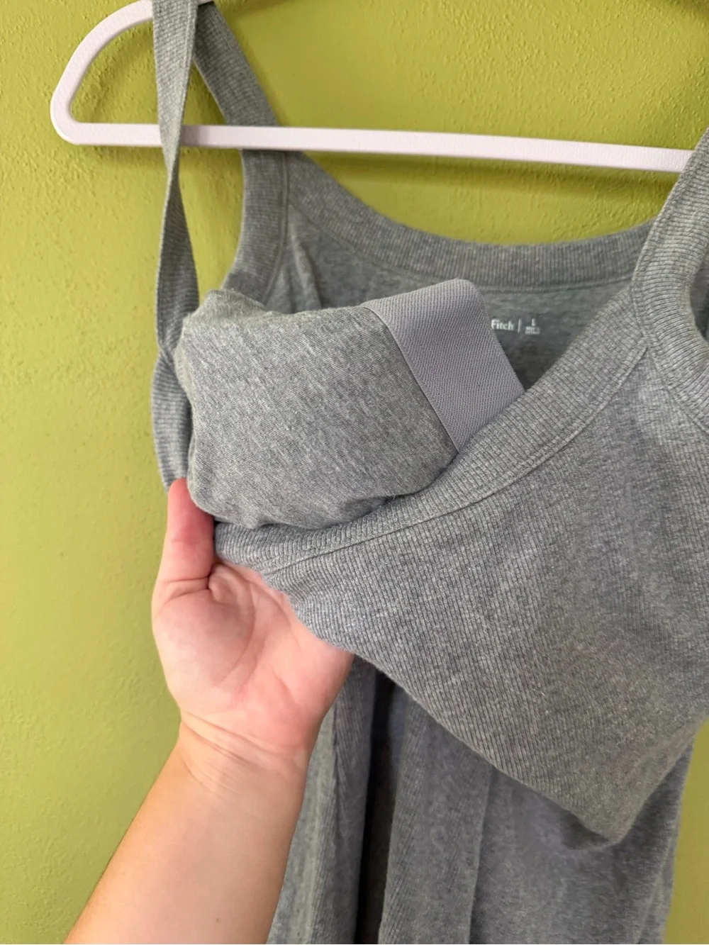 Abercrombie and Fitch Bra Free 90s Sporty Ribbed Knit Dress Size Large in Gray - Picture 4 of 5